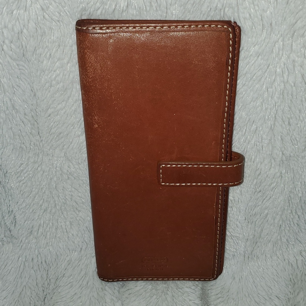 Coach Leather Long Checkbook Wallet Card Holder